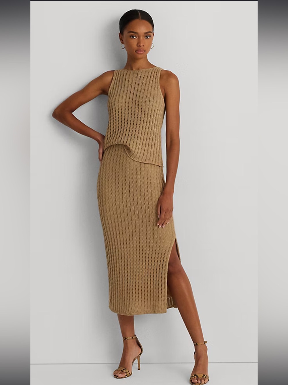 Lauren Ralph Lauren Rib-Knit Linen Pencil Skirt